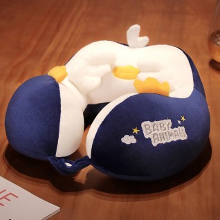 Blue with White Penguin Neck Pillow