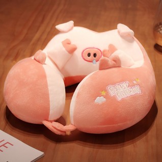Pink Pig Neck Pillow