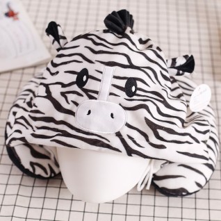 U-shaped Pillow with Cap Zebra Neck Pillow