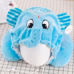 Blue U-shaped Pillow with Cap Elephant Neck Pillow