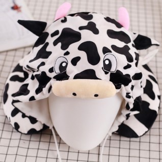 U-shaped Pillow with Cap Cow Neck Pillow