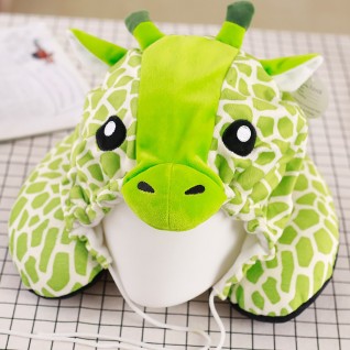 U-shaped Pillow with Cap Green Giraffe Neck Pillow