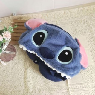 U-shaped Pillow with Cap Blue Stitch Neck Pillow