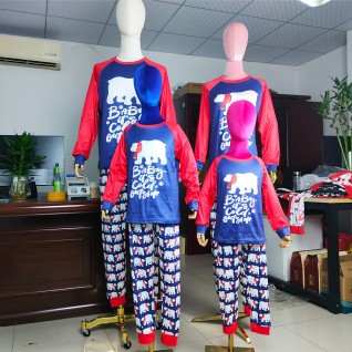 Christmas Family Pajamas 2-piece Suit Bear Printed Pajamas