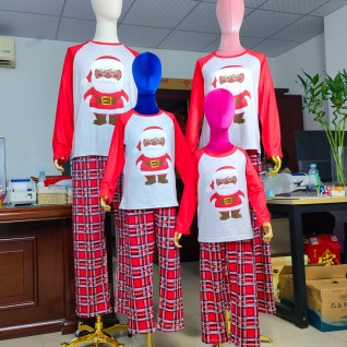 Christmas Family Pajamas 2-piece Suit Santa Red Printed Pajamas