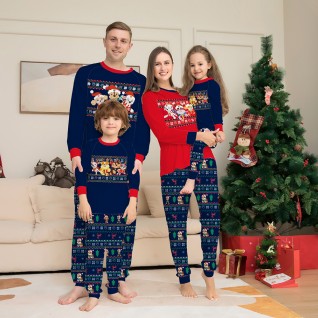 Christmas Family Pajamas 2-piece Suit Cartoon Printed Cute Pajamas