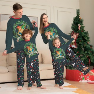 Animal Patterns Printed Pajamas Christmas Family Pajamas Two-piece Suits