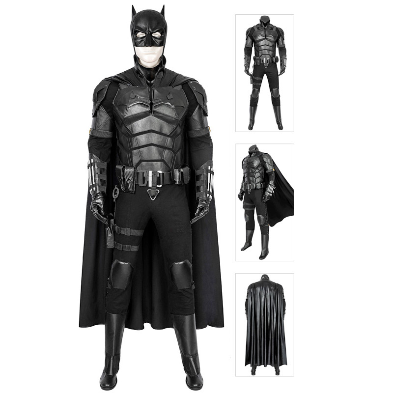 Batman Costume Cosplay Suit Bruce Wayne The Dark Knight Mask Boots Outfit