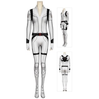 Black Widow Cosplay Costume Natasha Romanoff White Jumpsuit