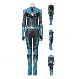 Captain Marvel Cosplay Costume Green Version Carol Danvers Suit