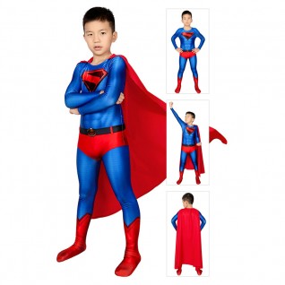 Superman Kal-El Costume for Kids Clark Kent Cosplay Jumpsuit