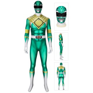 Green Power Rangers Suit Burai Dragon Ranger Cosplay Costume