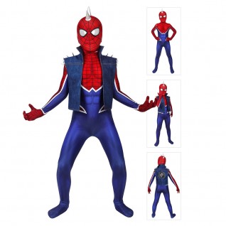 Kids Spider Punk Suit for PS4 Spiderman Cosplay Costume