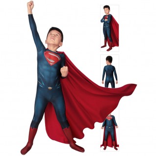 Superman Suit for Kids Clark Kent Costume Man of Steel Cosplay Bodysuit