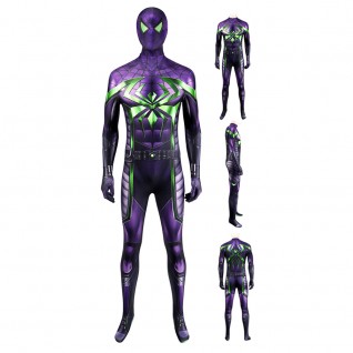 Miles Morales Purple Reign Costume Spiderman PS5 Cosplay Jumpsuit