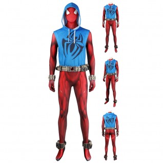 Spider-Man Across The Spider-Verse Costumes Scarlet Spider Ben Reilly Cosplay Jumpsuit