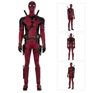 Movie Deadpool 3 Halloween Costume 2024 Deadpool Wade Wilson Cosplay Suit