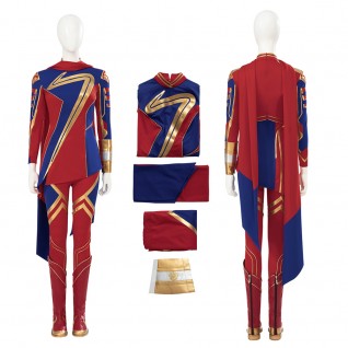 Captain Marvel 2 Battle Suit Kamala Khan Cosplay Costume Women Outfit