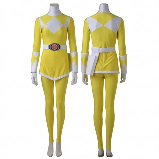 Yellow Ranger Cosplay Costumes Mighty Morphin Power Rangers Suit for Women