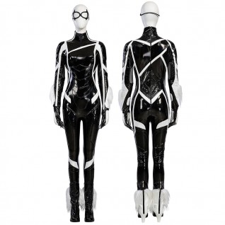 Spider-Man 2 Costume Felicia Hardy Battle Cosplay Suit Black Cat Jumpsuit