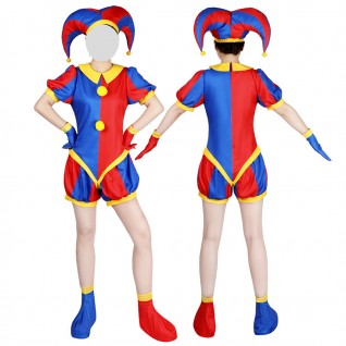Kids and Adult Pomni Suit Jumpsuit Halloween Outfits The Amazing Digital Circus Cosplay Costume