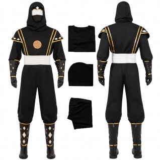 Black Mighty Morphin Adam Park Suit Power Rangers Ninja Cosplay Costume