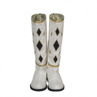 New White Black Power Rangers Boots Mighty Morphin Shoes MMPR Costumes