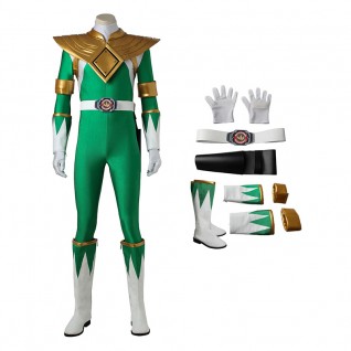 Mighty Morphin Power Rangers Cosplay Costume Green Rangers Costume Burai Dragon Ranger Suit